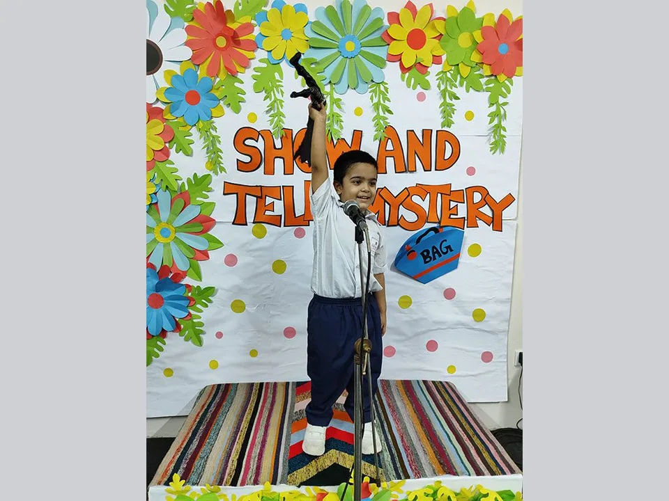 An Early Years student presenting at a PSD Show and Tell activity